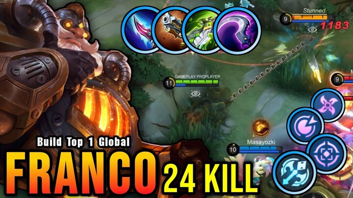 24 Kills!! Franco Damage??? The New META Tank Assassin!! - Build Top 1 Global Franco ~ MLBB