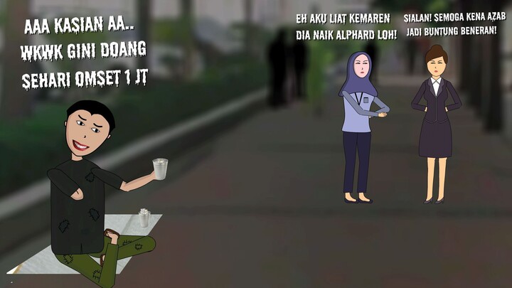 ANIMASI AZAB PENGEMIS CACAT PALSU !!
