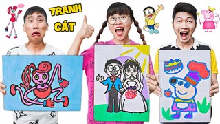 Hà Sam - Thử Thách Tô Màu Tranh Cát Các Nhân Vật Nobita Xuka, Tranh Cát Mommy lossless Và Heo Peppa