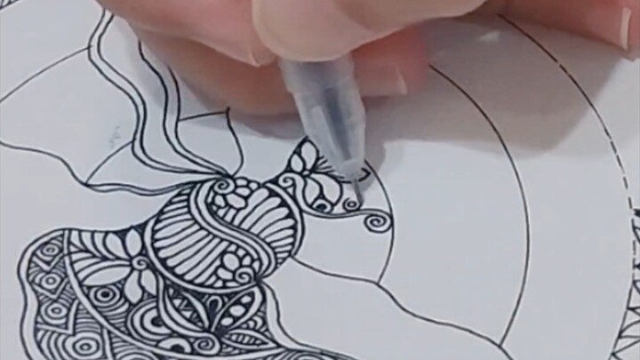 Zentangle - Batik pattern 巴迪图禅绕画#zentangle #learntodraw #creativehealing #禅绕画 #疗愈绘画 #画画 #手绘