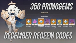 350 PRIMOGEMS REDEEM CODES GIVEAWAY DECEMBER 2020 | GENSHIN IMPACT 原神