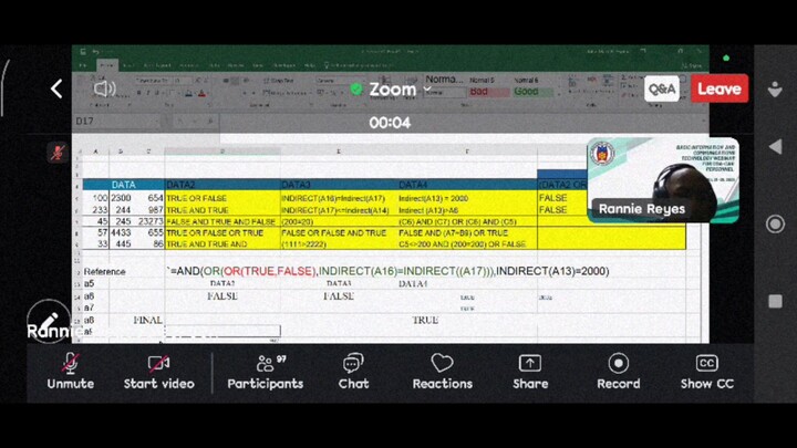 Basic ICT Seminar via Zoom Advance Excel on July 18, 2025 part 2