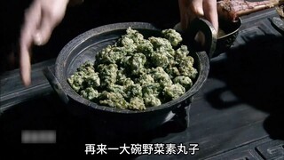 一盆肥羊炖 一锅藿菜汤 一大碗野菜素丸子加上一壶秦凤酒