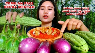 MUKBANG LALAPAN SEGAR LALAPAN MENTAH IKAN ASIN SAMBEL TERASI#mukbanglalapanmentah#vegetarian