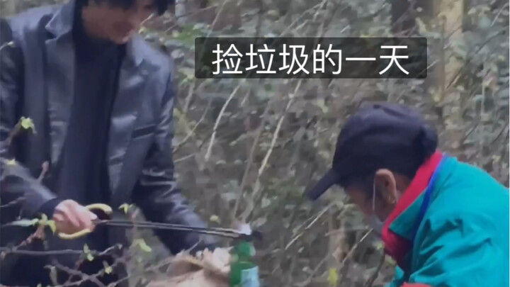 Picking up trash