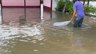 Our village chief said that we should all be self-reliant in this flood, so we decided to make a liv