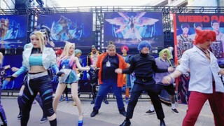 A macho dance troupe versus KDA! A once-in-a-lifetime opportunity. Where's Heart of Steel just a cam