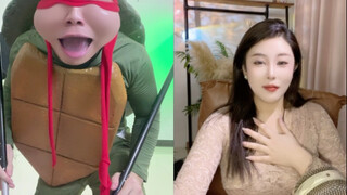 Turtle brother live broadcast installed the card scary, female anchor was frightened and screamed
