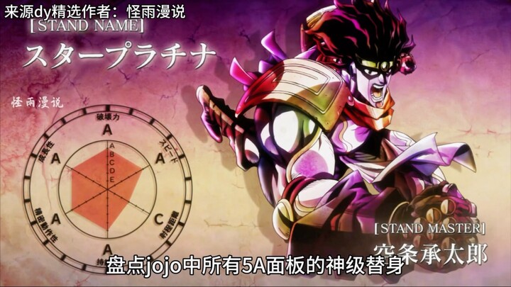 5A面板有多疯？JOJO四大神级替身战力解析！