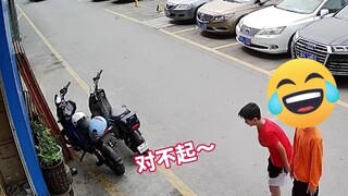 أفزعت الكلب عن طريق الخطأ، فانحنيت أمامه معتذرًا.