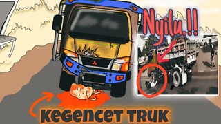 Kecelakaan mobil truk oleng.!! | kartun lucu