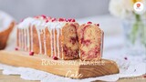 มาร์เบิ้ลเค้กราสเบอร์รี่  / Raspberry marble cake (slim pan) /ラズベリーのマーブルケーキ