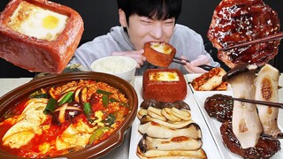 AMSR MUKBANG | 직접 만든 순두부 열 라면 & 계란 통스팸, 버섯, 김치 먹방 | RECIPE KOREAN HOME FOOD الأرز المنزل Nhà gạo
