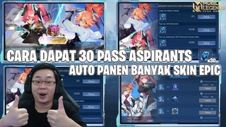 BAHAS TUNTAS QUEST ASPIRANTS UNITE - BISA DAPAT 30 PASS! AUTO PANEN BANYAK SKIN EPIC! MOBILE LEGENDS