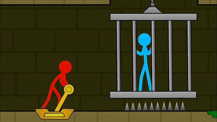 Watergirl and Fireboy , Stickman Animation - ( Part 10 Forest Temple Parkour )