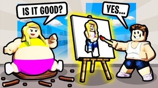Drawing THE RAREST ART in Starving Artist - Roblox