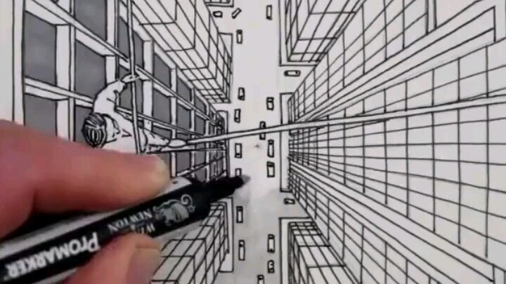 Sử dụng phối cảnh một điểm của hội họa chì để vẽ hình chiếu từ trên xuống!