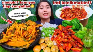 BIKIN NAMBAH❗MAKAN GULAI REBUNG AYAM SAMBEL JENGKOL IKAN ASIN LALAPAN JENGKOL MENTAH PETE SAWI PAHIT