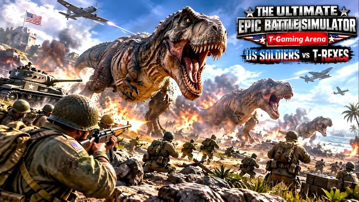 US Soldiers 🪖 vs T-Rexes 🦖| Ultimate Epic Battle Simulator