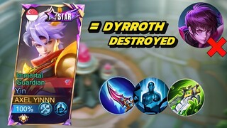 HOW TO COUNTER PRO DYRROTH IN SIDELANE | YIN SIDELANE BEST BUILD & EMBLEM 2024 | MOBILE LEGENDS