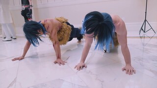 Demon Slayer Cosplay Inosuke Muscle Training Battle!