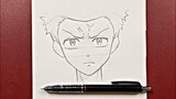 Easy anime drawing | How to draw angry boy Step-by-step using just a pencil