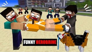 Herobrine Mess With His Brothers || Best Funny Video 2022 - Monster School Minecraft Animation