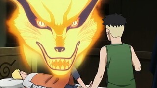 Kawaki meremehkan Naruto dan membuat Kyuubi marah.