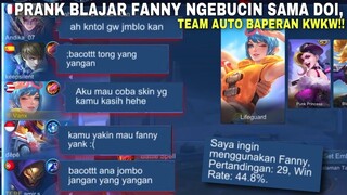 PURA2 JADI CEWE MAU BELAJAR FANNY 1 TEAM AUTO GA BACOT KWKW!! PRANK FANNY NGESOT BENARAN..