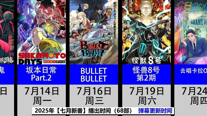神仙打架！2025【七月新番】播出时间（68部）