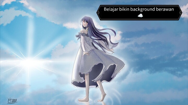 Belajar Bikin Background Berawan ☁️ || EfrillaDraw