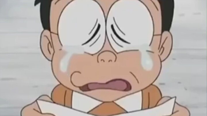 nobita menangis melihat nilai nya