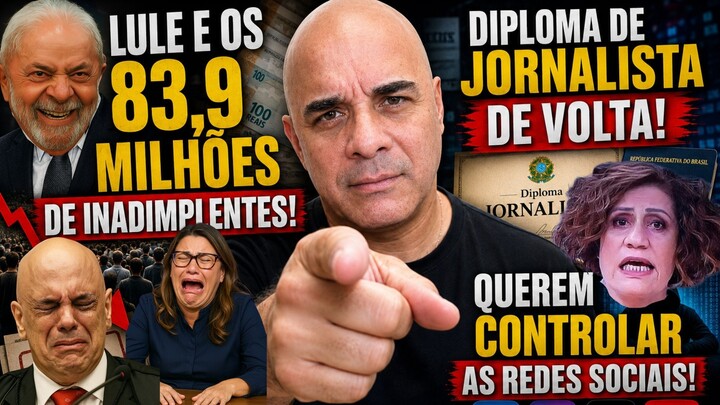 LULE E OS 83,9 MILHÕES de INADIMPLENTES - DIPLOMA DE JORNALISTA - QUEREM CONTROL