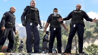 GTA 5 - POLICE👮Michael, Trevor and Franklin vs BAD FIB vs Merryweather vs SWAT!(Funny Police Ending)