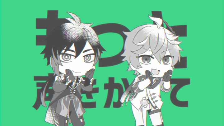 【手描き】鍾タル＋α・モ・アジャ・ンプモ・ア【原神BL】