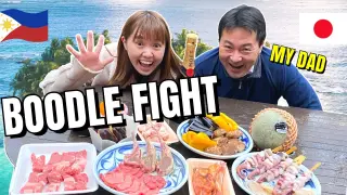 JAPANESE TRIES FILIPINO BOODLE FIGHT with my DAD