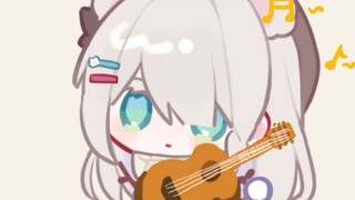 Dia tidak setinggi gitar itu.