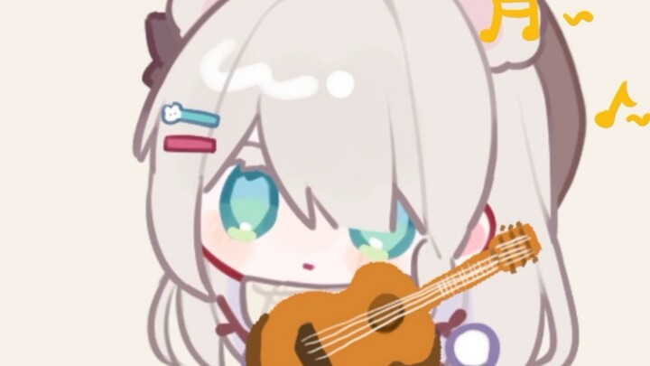 She is not as tall as the guitar.