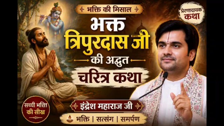 भक्त त्रिपुरदास जी की अद्भुत चरित्र कथा | Indresh Maharaj Katha | भक्ति और सत्संग🙏🙏😍