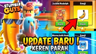 UPDATE BARU STUMBLE GUYS V 0.43.1 BETA ! GOKIL ADA EMOTE SPECIAL BARU PISANG  DAN SKIN BARU !!! 😱