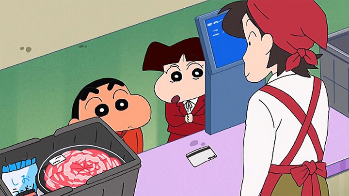 【Crayon Shin-chan】 Shin-chan và Ai cùng nhau đi siêu thị mua thịt bò cao cấp!