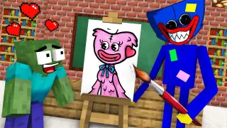 Monster School : BABY HUGGY WUGGY DRAWING CHALLENGE - Minecraft Animation