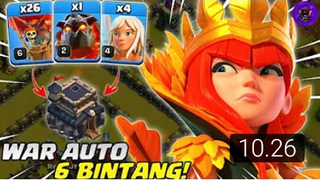 BANTAI SEMUA!! QUEEN CHARGE + LAVA HOUND + BALLOON (LAVALOON) - STRATEGI WAR TH 9 _ COC INDONESIA