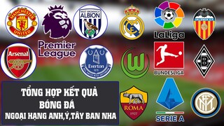 CẬP NHẬT KẾT QUẢ BÓNG ĐÁ NGOẠI HẠNG ANH, Ý , TÂY BAN NHA, ĐỨC