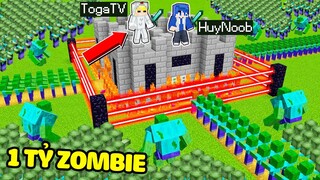 TÔ GÀ THỬ THÁCH 24H XÂY NHÀ SIÊU AN TOÀN CHỐNG 1 TỶ ZOMBIE TRONG MINECRAFT*TÔ GÀ VS 1 TỶ ZOMBIE