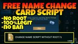*LEGIT* CHANGE NAME CARD SCRIPT WITHOUT ROOT (FREE) LATEST PATCH | MOBILE LEGENDS BANG BANG 2020