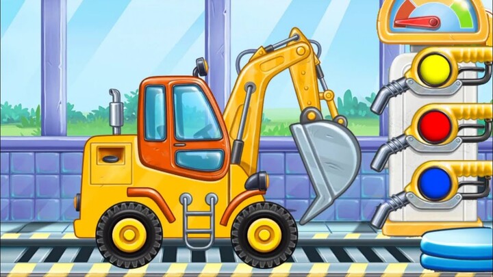Permainan Konstruksi Anak Merakit Beko Excavator untuk Membangun Kolam - Kartun Anak - GoKids