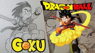 menggambar anime dragonball son goku kecil mencari 7 bola naga