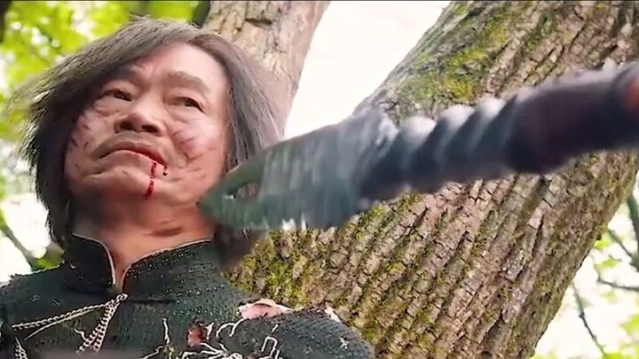 Adegan film kolosal Tiongkok. Pesilat melawan dewa.