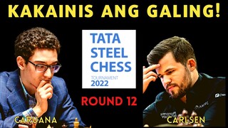 GRABEHAN TALAGA MAGISIP! ENGINE ANG UTAK! Tata Steel Chess Masters 2022 Caruana vs Carlsen Round 12